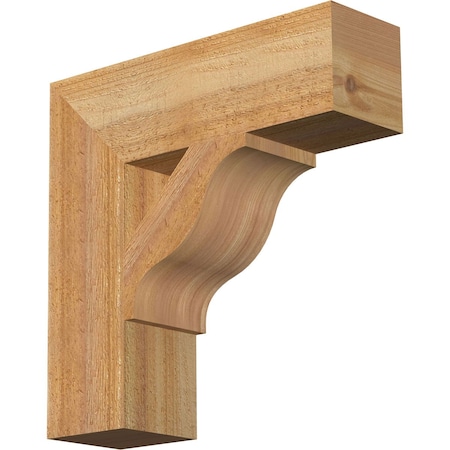 Ekena Millwork Funston Block Rough Sawn Bracket, Western Red Cedar, 4"W x 14"D x 14"H BKT04X14X14FST05RWR